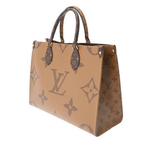 Louis Vuitton Monogram Canvas Giant Brown Tote the Reverse Go Handbag On